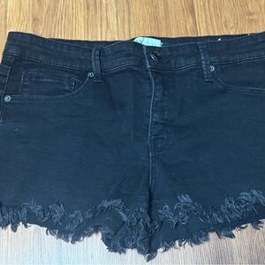 Mudd Black Frayed Jean Shorts